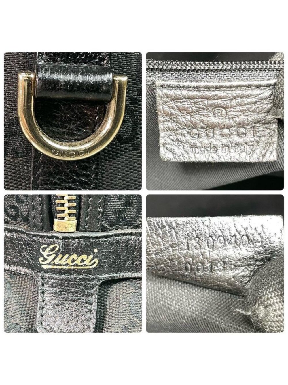 Gucci GG Tote Black Leather Logo Canvas - Picture 10 of 10
